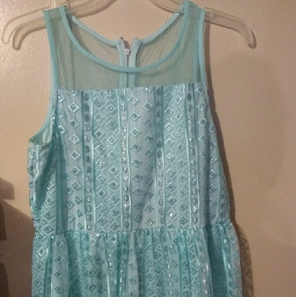 Justice teal sequin dress size 20plus